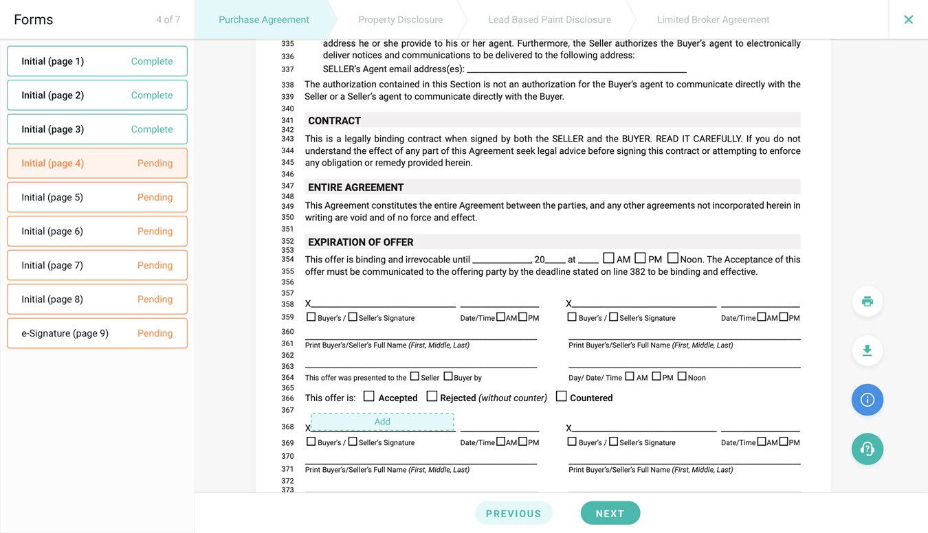 esign purchase agreement solutions by novateus